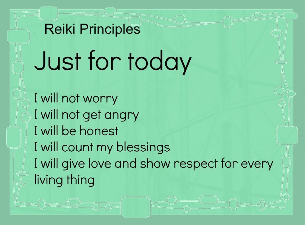 5 Principles Of Reiki Printable